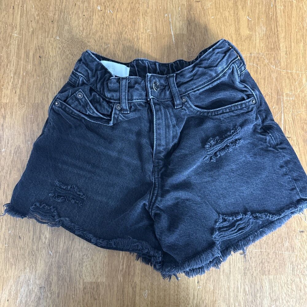 Zara Black Cut Off Denim Shorts Size 12-13 Girls